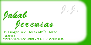 jakab jeremias business card